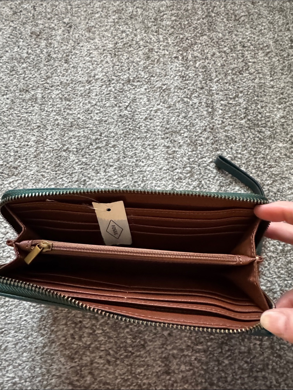 Fossil Jori Zip Clutch Teal Green - Picture 4 of 5